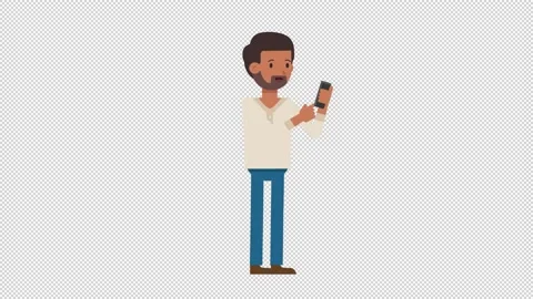 Indian Casual Man Using Phone Happy Video stock 205069688