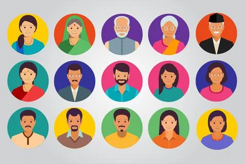 Indian characters Illustrazione stock