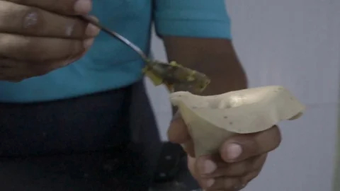 Indian chef making samosa Video stock 70469181