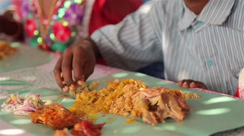 Indian Child Eating Stock Footage 38193449