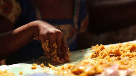 Indian Child Eating Stock Footage 38195447