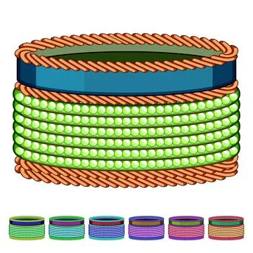 Indian churi stack showing bright traditional jewelry 库存插图
