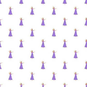 Indian classical dancer illustration pattern repeating design Stock Illustration