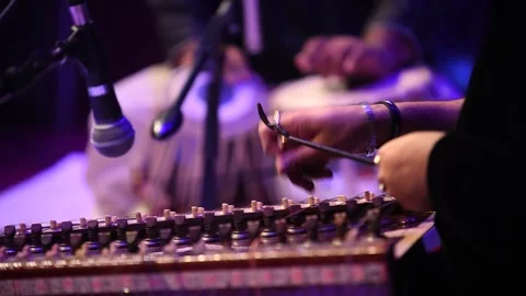 Indian classical santoor instrument Playing.  Stock Footage 241221153