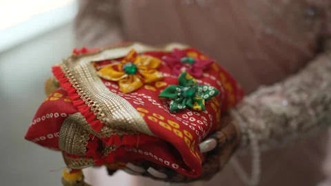 Indian clothes in hands . Full HD video Stock Footage 254769108