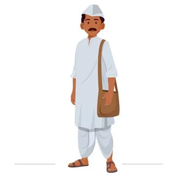Indian common man Stock Illustration