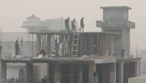 Indian Construction Crew Stock Footage 11022639