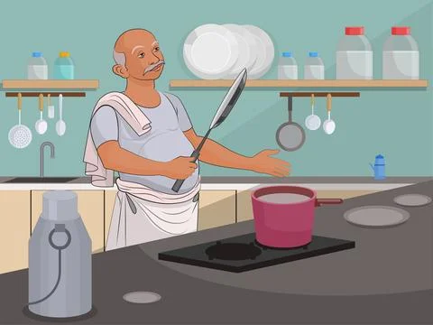 Indian coock, Chef Cocking Stock Illustration