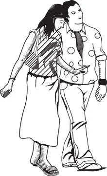 Indian couple Stock Illustration