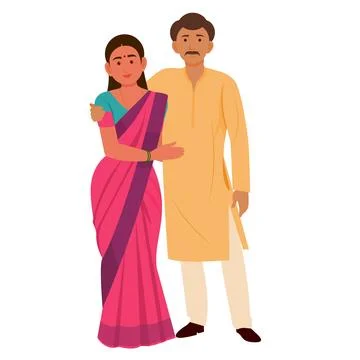 Indian couple Stock Illustration