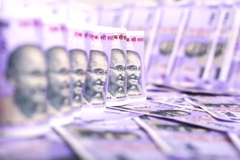 Indian currency of 100 rupee notes Stock Photos
