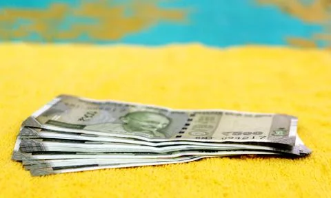 Indian currency. 500 rupee note. Five hundred rupee Indian currency Foto stock