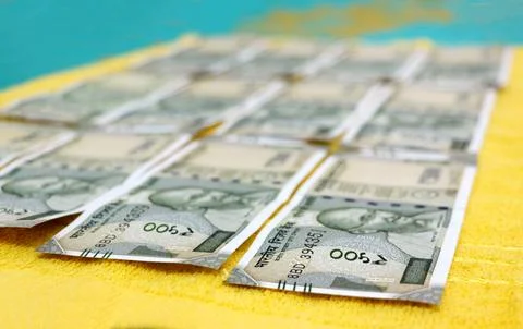 Indian currency. 500 rupee note. Five hundred rupee Indian currency Foto stock