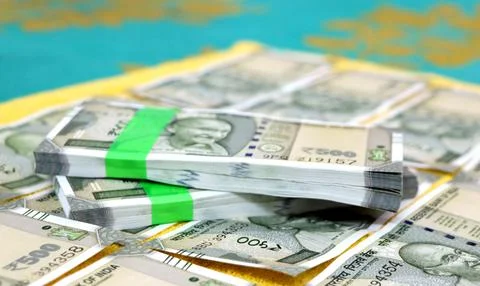 Indian currency. 500 rupee note. Five hundred rupee Indian currency Foto stock