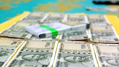 Indian currency. 500 rupee note. Five hundred rupee Indian currency Foto stock