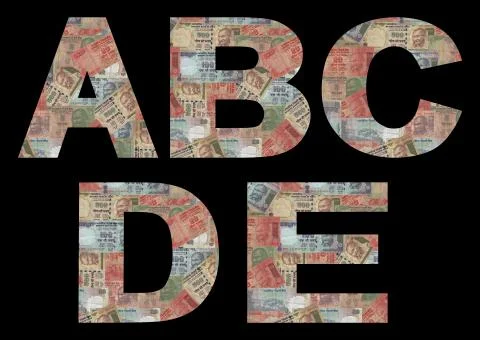 Indian currency font Illustrazione stock