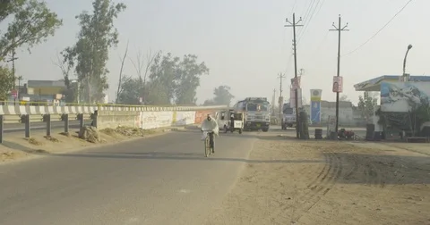 Indian on Cycle Stock Footage 73006163