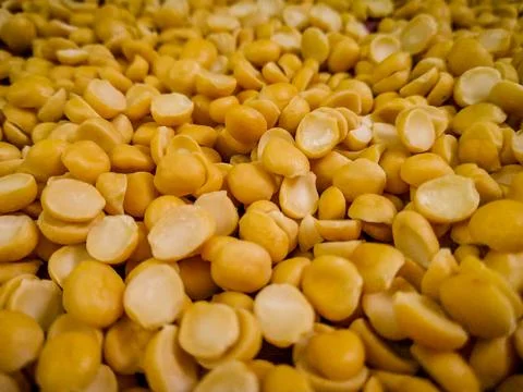 Indian Dal , Yellow split peas close up Stock Photos