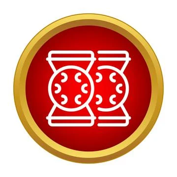 Indian damaru drums vector icon for music and culture Stock Illustration