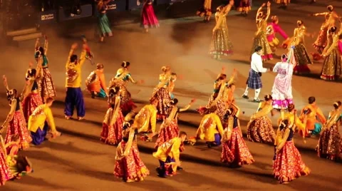 Indian dance. Dancer at parade.Bollywood Stock Footage 54526214