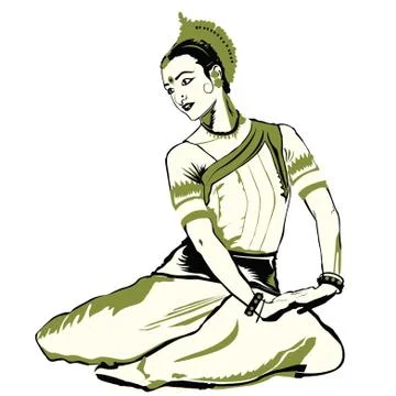 Indian dance performer Stock Illustration