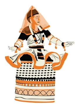 Indian dance performer Stock Illustration