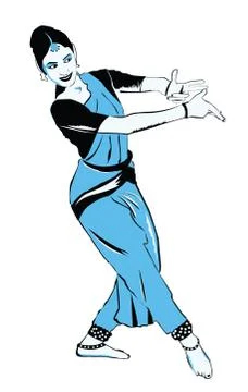 Indian dance performer Illustrazione stock