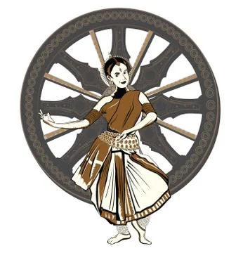 Indian dance performer Illustrazione stock