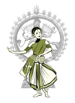 Indian dance performer Illustrazione stock