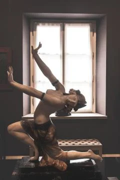 Indian dancer statue background in backlight Stock Photos