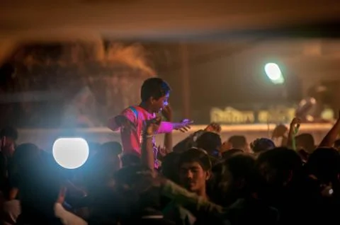Indian Dancing Crowd Stock Photos