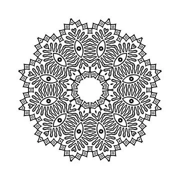 Indian decoration mandala pattern on white background. Mandala pattern vector Stock Illustration
