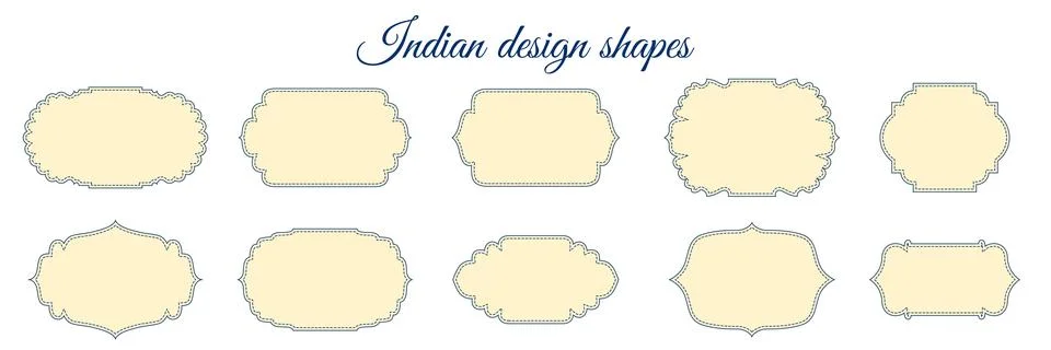 Indian design shape elements vector Stock Illustration