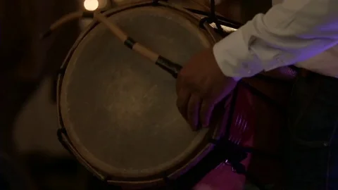 Indian drummer closeup shot Stock Footage 79446371