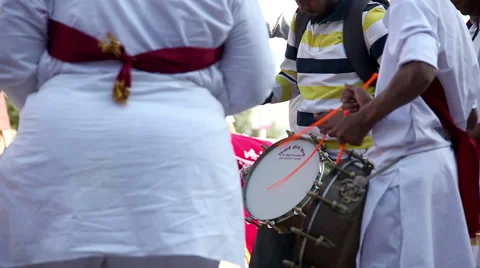 Indian Drums performance at festival Stock Footage 60996325