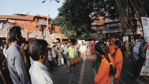 Indian Drums performance in Jaipur Stock Footage 146467734