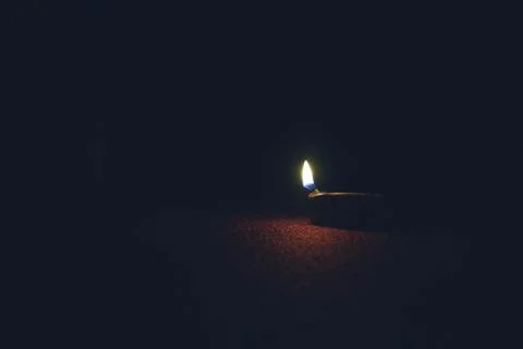 An Indian earthen lamp.  Stock Photos