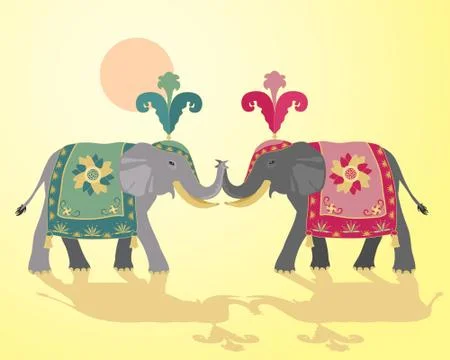 Indian elephant design Stock Illustration