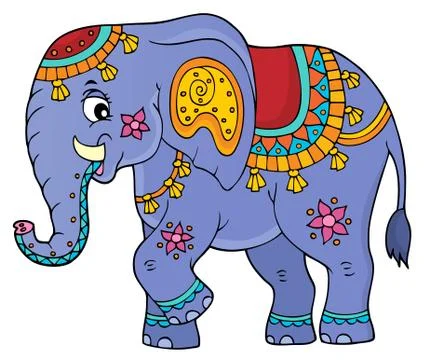 Indian elephant topic image Stock Illustration