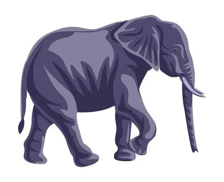 Indian elephant walking isolated vector Stock Illustration
