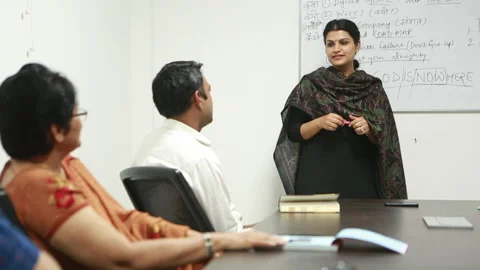Indian Employees participating during training sessions Video stock 259136247