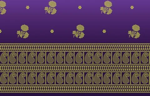 Indian ethnic sari design which is originated in india Stock Illustration