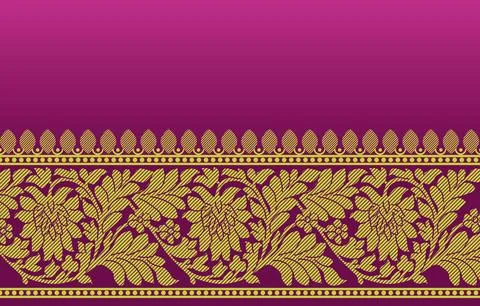 Indian ethnic sari design which is originated in india Stock Illustration
