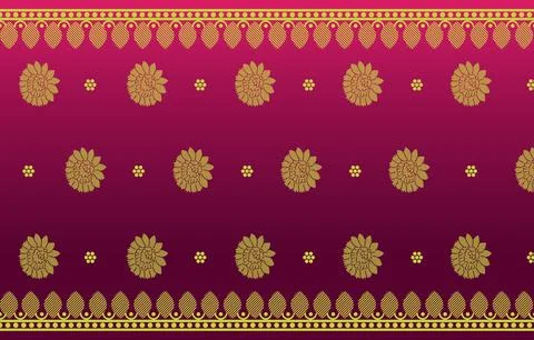 Indian ethnic sari design which is originated in india Stock Illustration
