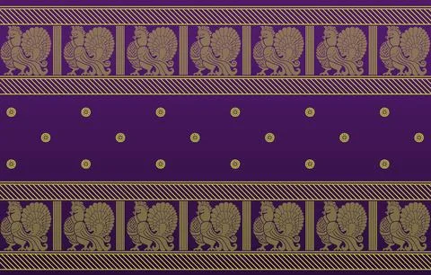 Indian ethnic sari design which is originated in india Stock Illustration