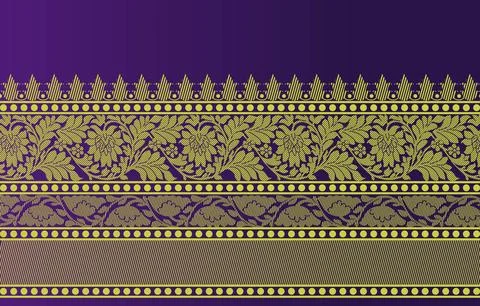 Indian ethnic sari design which is originated in india Stock Illustration