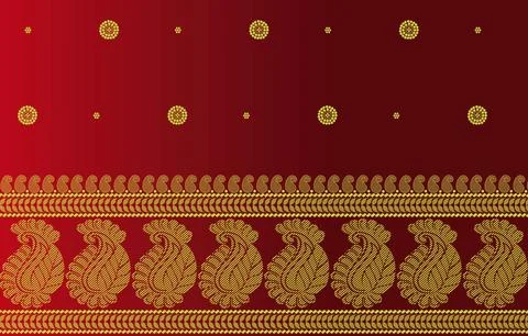 Indian ethnic sari design which is originated in india Stock Illustration