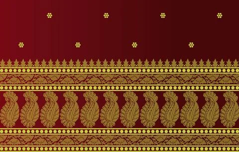 Indian ethnic sari design which is originated in india Stock Illustration