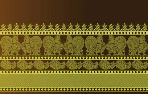 Indian ethnic sari design which is originated in india Stock Illustration