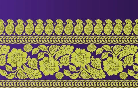 Indian ethnic sari design which is originated in india Stock Illustration